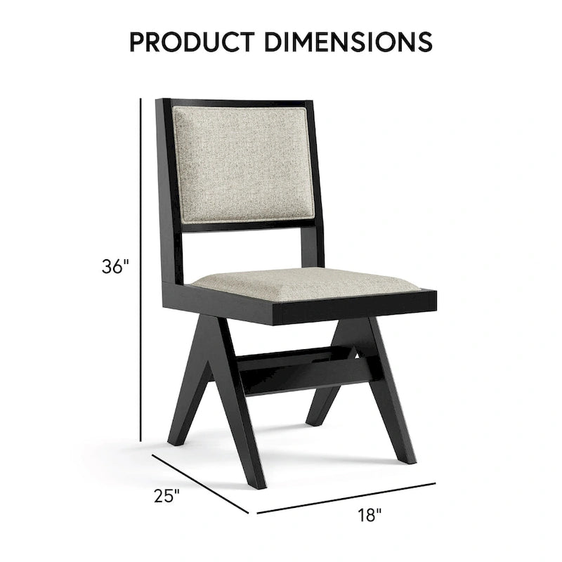 Set da pranzo moderno Evrena di 7 pezzi in legno massello nero Furniture of America