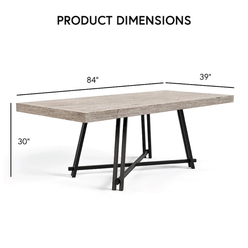 Set da pranzo moderno Evrena di 7 pezzi in legno massello nero Furniture of America