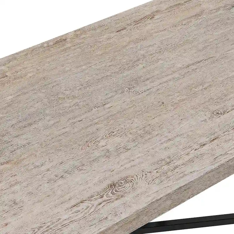 Set da pranzo moderno Evrena di 7 pezzi in legno massello nero Furniture of America