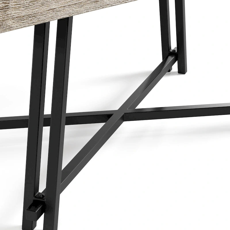 Set da pranzo moderno Evrena di 7 pezzi in legno massello nero Furniture of America