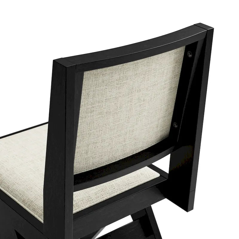 Set da pranzo moderno Evrena di 7 pezzi in legno massello nero Furniture of America