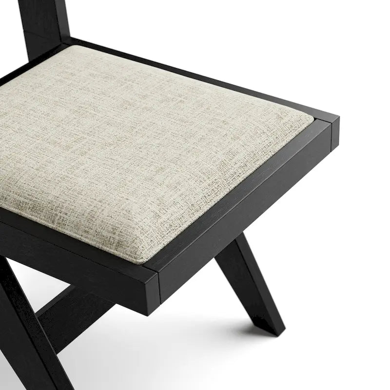 Set da pranzo moderno Evrena di 7 pezzi in legno massello nero Furniture of America