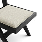 Set da pranzo moderno Evrena di 7 pezzi in legno massello nero Furniture of America