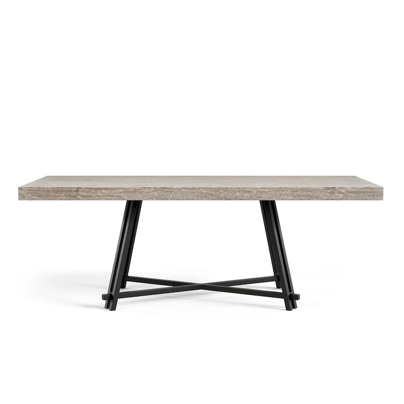 Set da pranzo moderno Evrena di 7 pezzi in legno massello nero Furniture of America