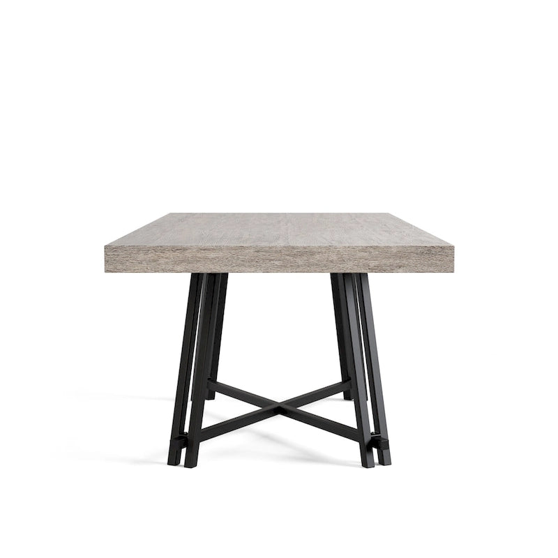 Set da pranzo moderno Evrena di 7 pezzi in legno massello nero Furniture of America