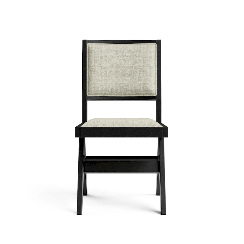Set da pranzo moderno Evrena di 7 pezzi in legno massello nero Furniture of America