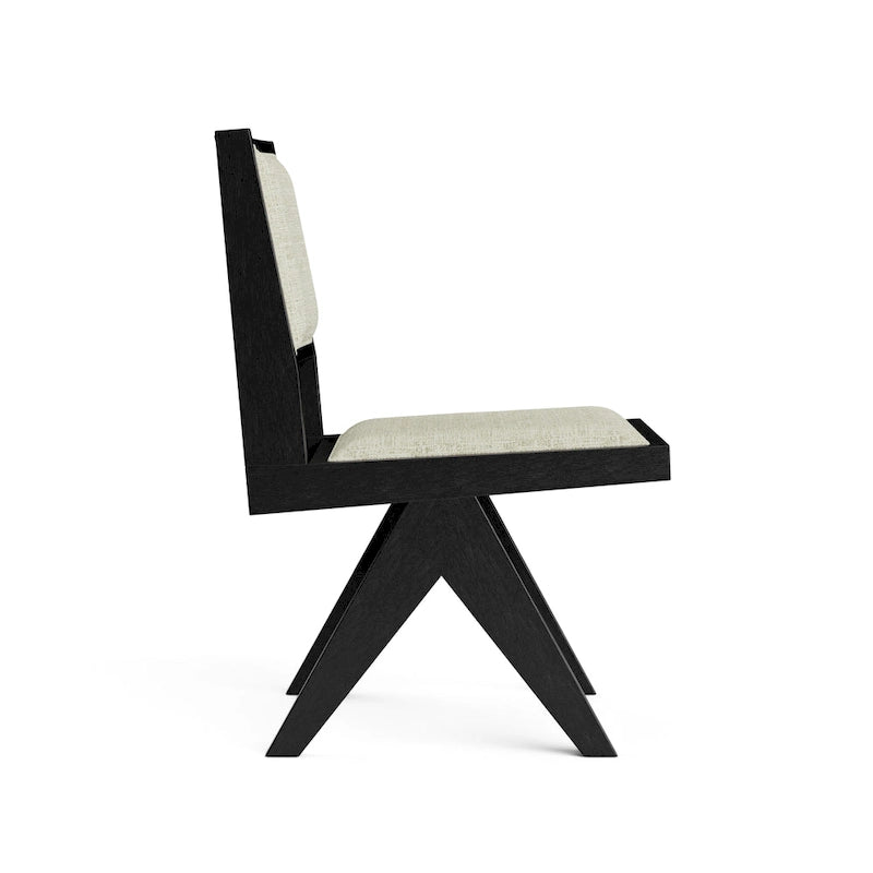 Set da pranzo moderno Evrena di 7 pezzi in legno massello nero Furniture of America