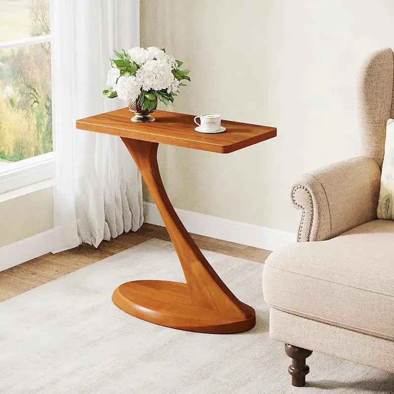 Table d'appoint étroite en bois pour le salon