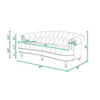 Divano Chesterfield trapuntato in velluto La Rosa 84 Mid-Century Modern