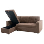 Divano sezionale reversibile con letto estraibile, chaise longue con contenitore nascosto, gambe durevoli,
