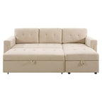 Divano sezionale reversibile con letto estraibile, chaise longue con contenitore nascosto, gambe durevoli,