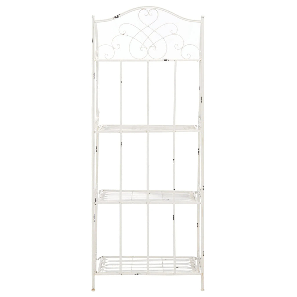 SAFAVIEH Bryn Scaffale da panettiere da esterno a 4 ripiani in ferro battuto vittoriano - 25 pollici L x 15 pollici P x 63 pollici H - 25 L x 15 P x 63 H