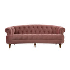 Divano Chesterfield trapuntato in velluto La Rosa 84 Mid-Century Modern