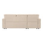 Divano sezionale reversibile con letto estraibile, chaise longue con contenitore nascosto, gambe durevoli,