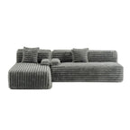 Divano componibile Cloud, divano moderno imbottito con 2 cuscini decorativi, divano combinabile liberamente, divano componibile a L