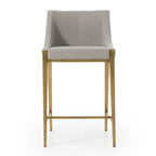 Sgabello da bancone Modrest Fairview moderno grigio e ottone