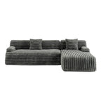 Divano componibile Cloud, divano moderno imbottito con 2 cuscini decorativi, divano combinabile liberamente, divano componibile a L