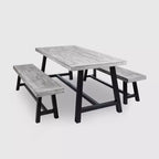 Set da pranzo da patio Carlisle 3 pezzi in legno rustico - Christopher Knight Home