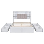Struttura letto con 4 cassetti contenitore portatili sotto il letto