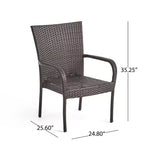 Set da pranzo 7 pezzi Monterey in acacia e vimini - Christopher Knight Home