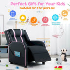 Poltrona Reclinabile Ergonomica Gymax per Bambini in Pelle con Poggiapiedi