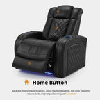 Poltrona reclinabile MCombo con poggiatesta regolabile, sedile home theater a doppio motore con porta USB, pelle traspirante HTS411