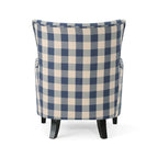 Poltrona imbottita schienale alto Modern Retro 30,25" con gambe in legno per soggiorno