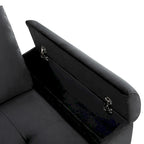 Divano sezionale a L a 5 posti con funzione letto, con pouf contenitore, vano contenitore nel bracciolo e ricarica USB per soggiorno, 84,75 pollici