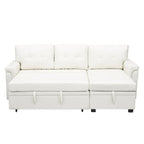 Divano componibile convertibile reversibile con letto estraibile, chaise longue con contenitore nascosto e gambe durevoli