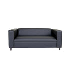 Divano a 3 posti in stile Mid-Century Modern, similpelle, struttura in legno massello, imbottito