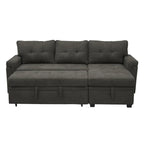 Divano componibile convertibile reversibile con letto estraibile, chaise longue con contenitore nascosto e gambe durevoli