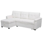 Divano sezionale reversibile con letto estraibile, chaise longue con contenitore nascosto, gambe durevoli,