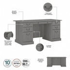 Scrivania Direzionale Bush Furniture Saratoga con Cassetti e Vani Contenitori