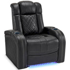 Poltrona reclinabile MCombo con poggiatesta regolabile, sedile home theater a doppio motore con porta USB, pelle traspirante HTS411