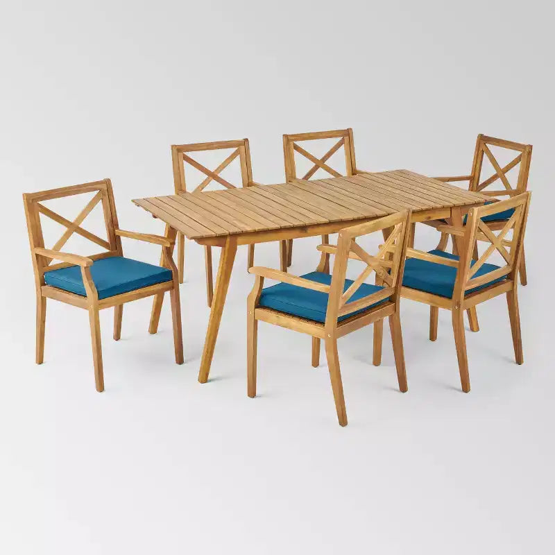 Set da pranzo da esterno Mesa 7 pezzi in legno di acacia - Christopher Knight Home