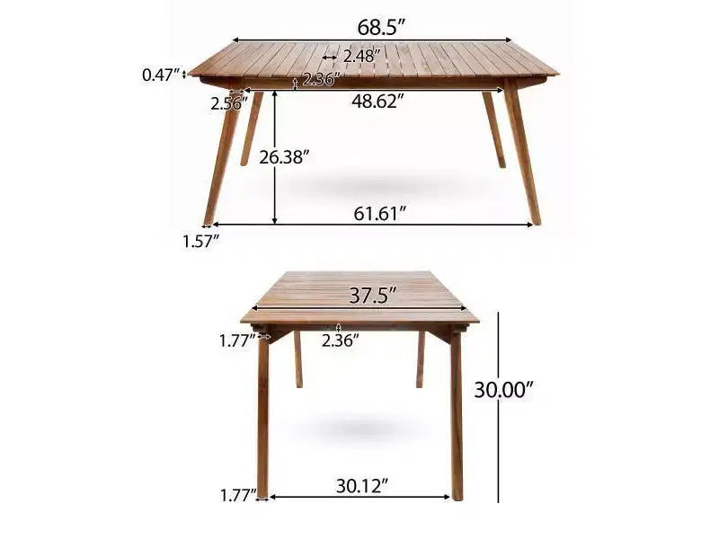 Set da pranzo da esterno Mesa 7 pezzi in legno di acacia - Christopher Knight Home
