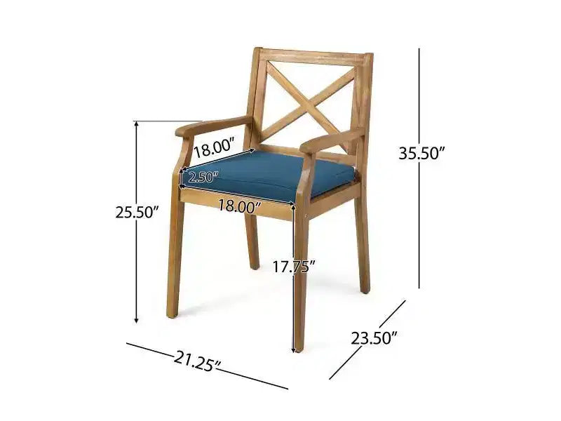 Set da pranzo da esterno Mesa 7 pezzi in legno di acacia - Christopher Knight Home