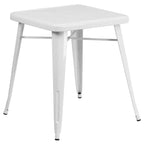 Flash Furniture Set Tavolo Quadrato in Metallo per Interni ed Esterni, Grado Commerciale, 23.75, con 2 Sedie Impilabili