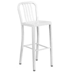 Set da tavolo da bar rotondo in metallo per interni ed esterni Flash Furniture di grado commerciale da 24 pollici con 2 sgabelli con schienale a doghe verticali
