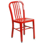 Set da tavolo Flash Furniture di livello commerciale rotondo da 24 pollici in metallo per interni ed esterni con 2 sedie con schienale a doghe verticali