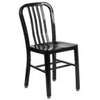 Set da tavolo Flash Furniture di livello commerciale rotondo da 24 pollici in metallo per interni ed esterni con 2 sedie con schienale a doghe verticali