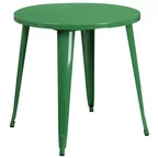 Flash Furniture Tavolo Rotondo in Metallo da 30 per Interni/Esterni di Grado Commerciale con 2 Sedie da Bar