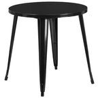 Flash Furniture Tavolo Rotondo in Metallo da 30 per Interni/Esterni di Grado Commerciale con 2 Sedie da Bar