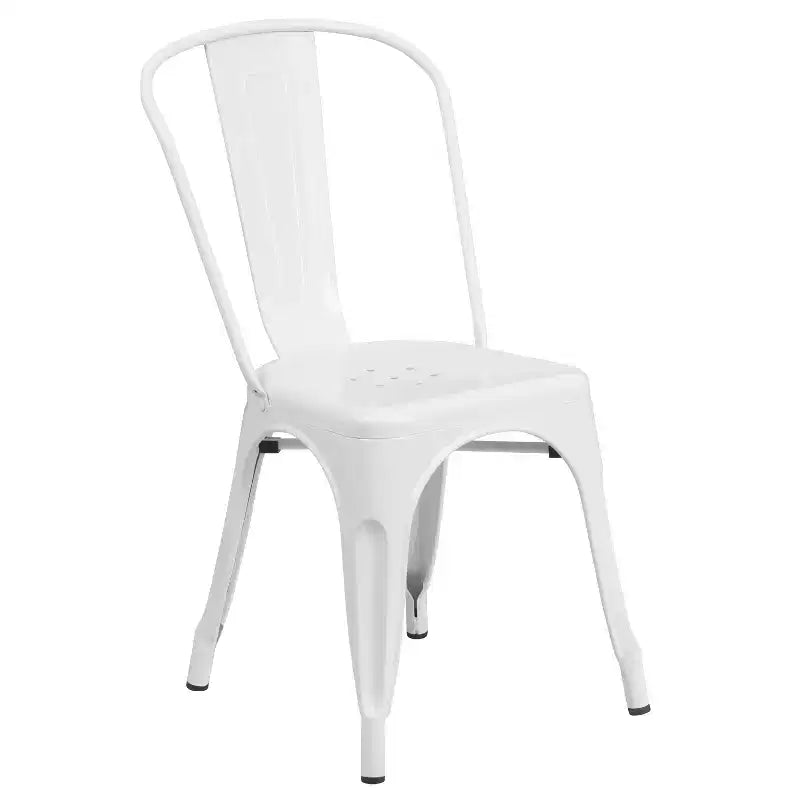 Flash Furniture Tavolo Rotondo in Metallo da 30 per Interni/Esterni di Grado Commerciale con 2 Sedie da Bar