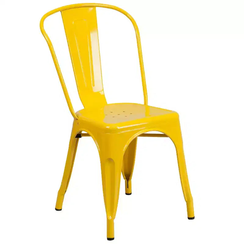Flash Furniture Tavolo Rotondo in Metallo da 30 per Interni/Esterni di Grado Commerciale con 2 Sedie da Bar