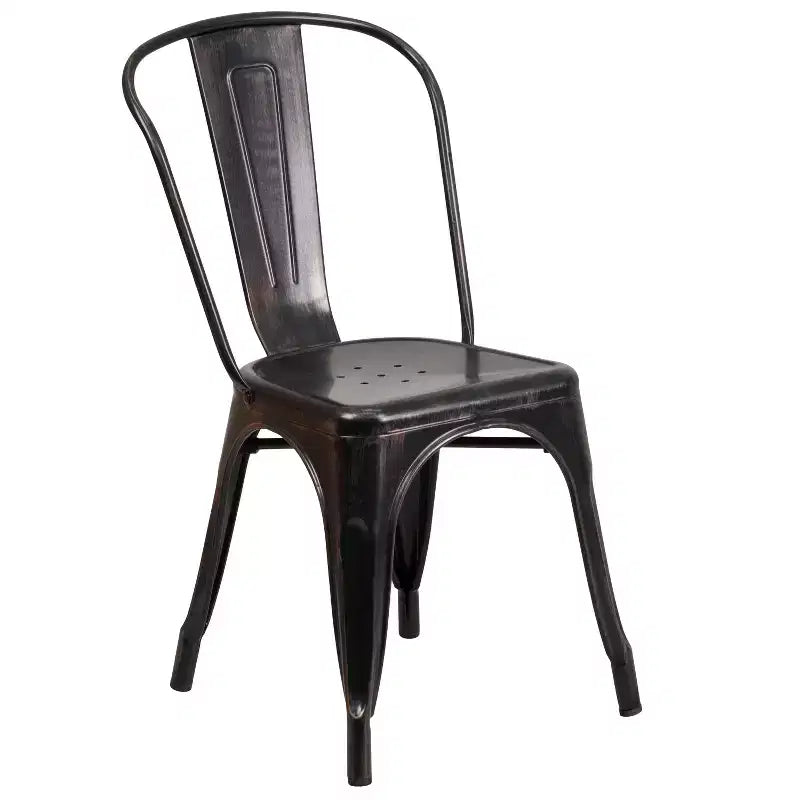 Flash Furniture Tavolo Rotondo in Metallo da 30 per Interni/Esterni di Grado Commerciale con 2 Sedie da Bar
