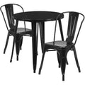 Flash Furniture Tavolo Rotondo in Metallo da 30 per Interni/Esterni di Grado Commerciale con 2 Sedie da Bar
