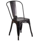 Flash Furniture Set da Tavolo Rotondo in Metallo da 30" Grado Commerciale per Interni ed Esterni con 4 Sedie da Caffetteria