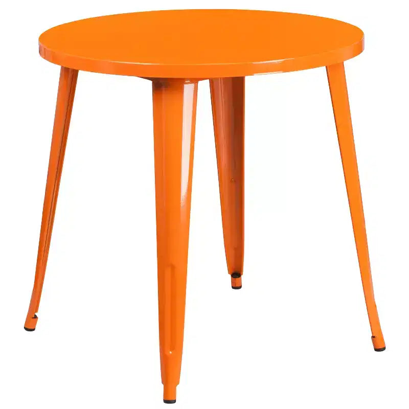Flash Furniture Set da Tavolo Rotondo in Metallo da 30" Grado Commerciale per Interni ed Esterni con 4 Sedie da Caffetteria