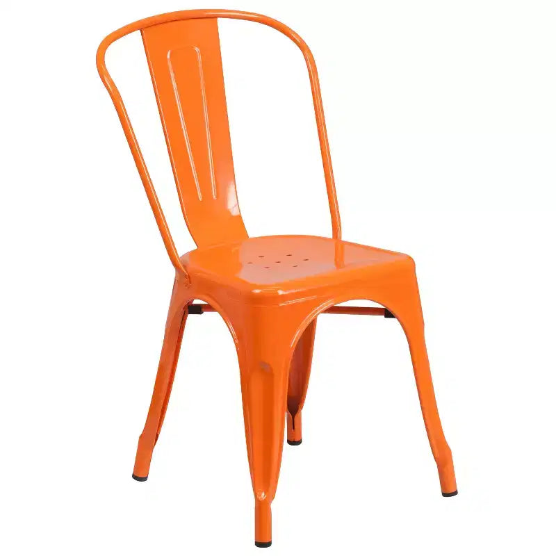 Flash Furniture Set da Tavolo Rotondo in Metallo da 30" Grado Commerciale per Interni ed Esterni con 4 Sedie da Caffetteria